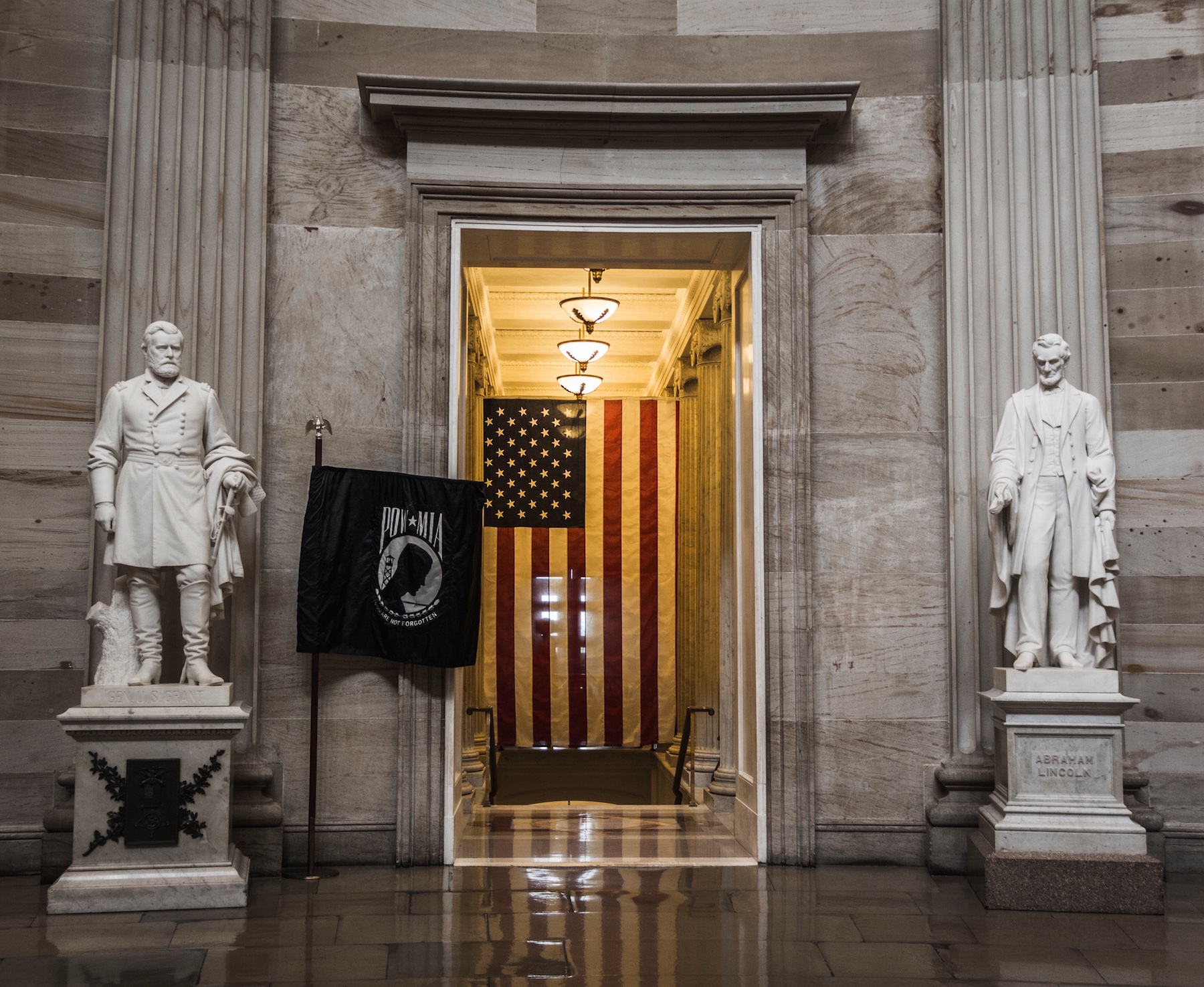 Des statues dans la Rotonde dans le Capitole des États-Unis à Washington, DC